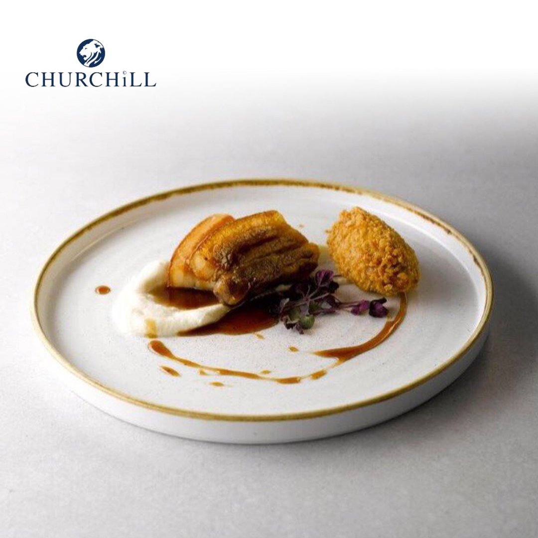 英国Churchill STONECAST点藏系列米白色圆形立边21cm餐盘(8.2寸) - 盘子/餐盘/盘架 - 陶 白色