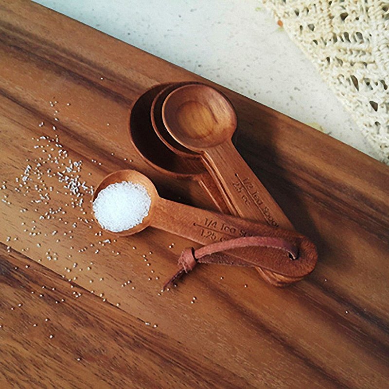 柚木调味匙组 - 厨房用具 - 木头 咖啡色