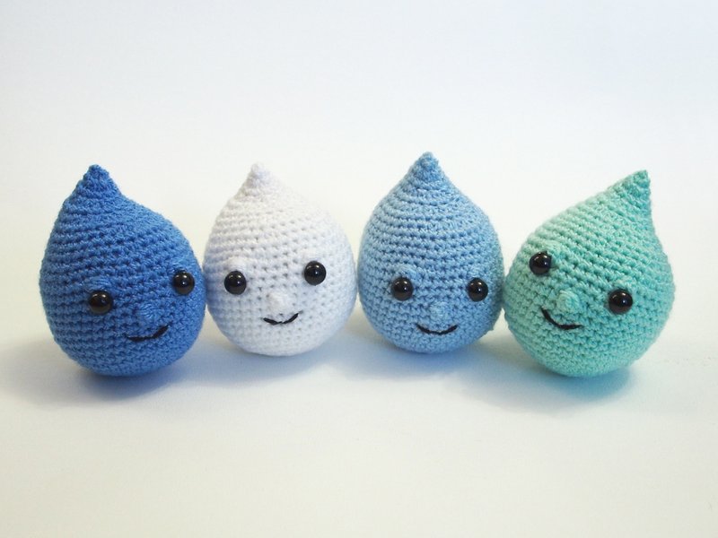 水滴毛绒套装（4件套装） - 玩偶/公仔 - 其他人造纤维 蓝色