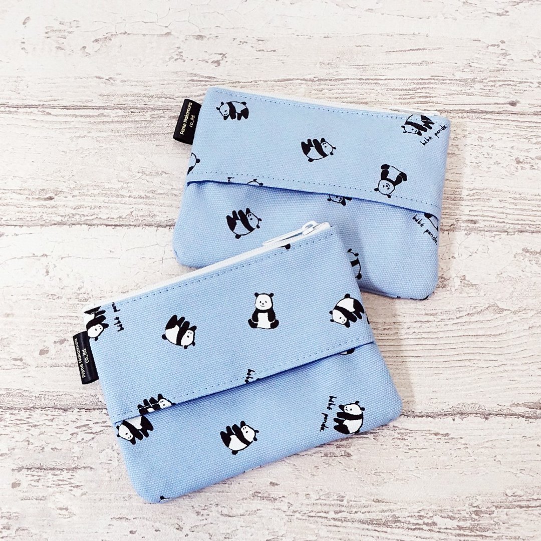 bebe panda Pocket Tissue Case Coin Purse Wallet Cute Kawaii Gift Present Japan - 化妆包/杂物包 - 棉．麻 白色