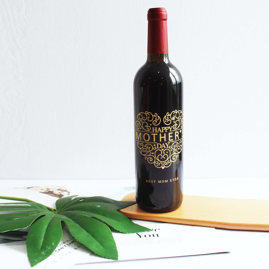 【母亲节礼盒】Mother's day | 订制母亲节爱心红酒—雕刻 - 酒类 - 玻璃 