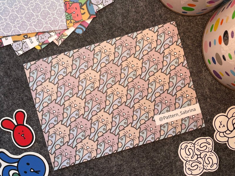 【明信片】猫鱼系列 Cat&fish_cm_荷兰纸 - 卡片/明信片 - 纸 多色