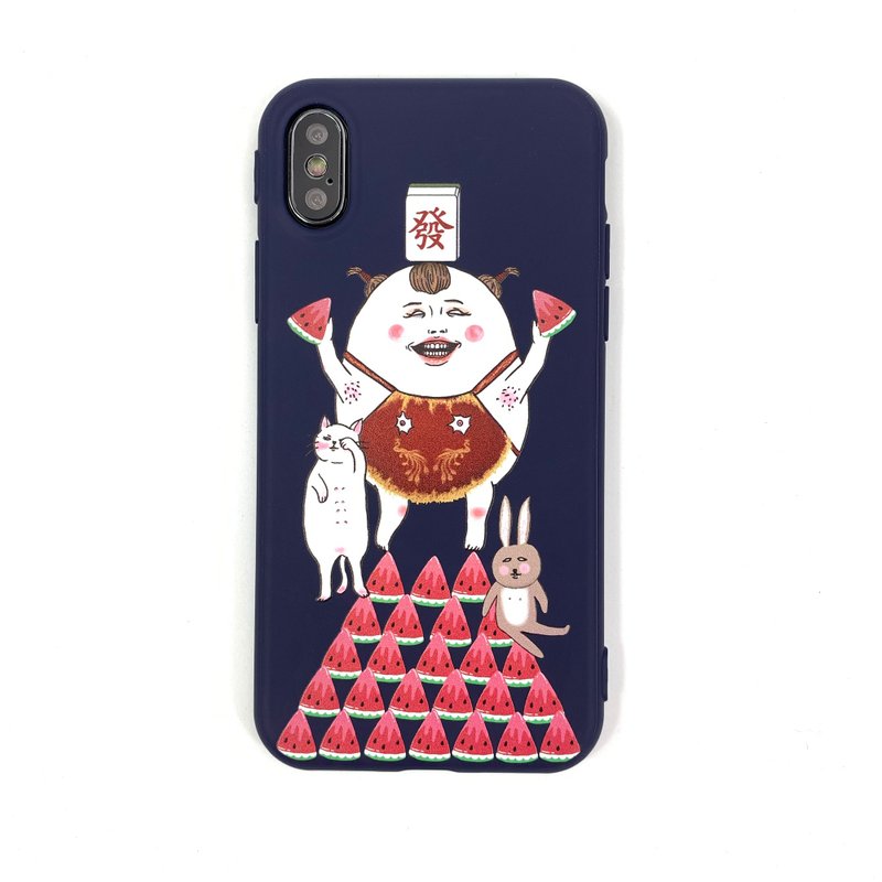 蛋定童子 - iPhone手机壳 (全软壳) - 手机壳/手机套 - 塑料 蓝色
