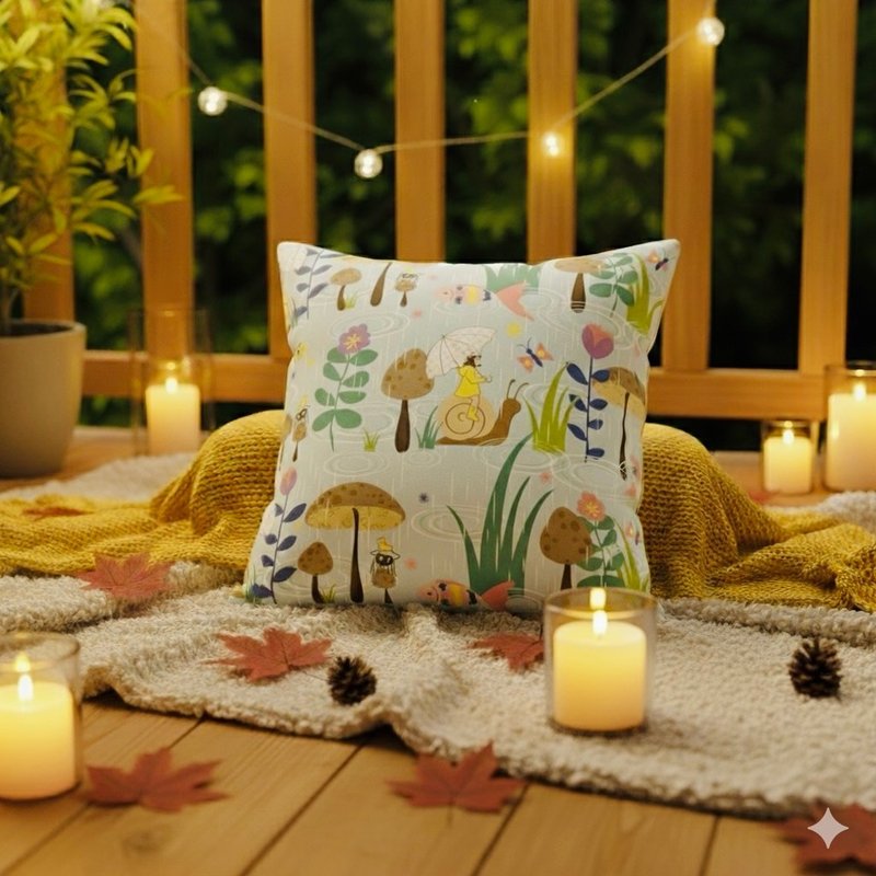 chuchulove 40 X 40 印花 / 漫步在花园 - 枕头/抱枕 - 聚酯纤维 