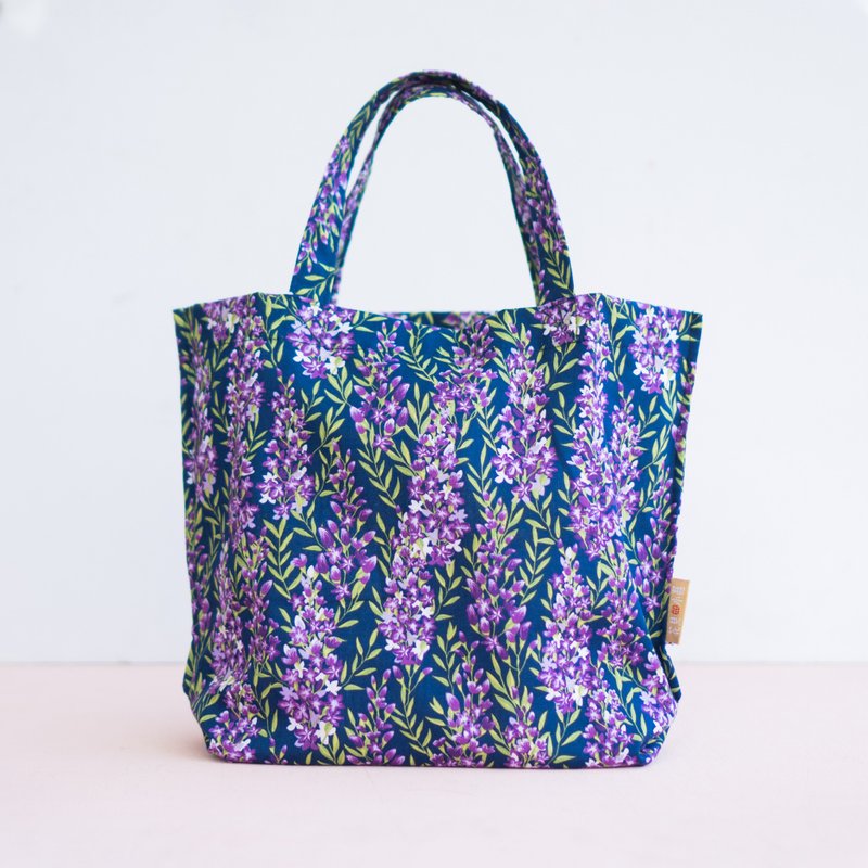 典雅礼物  最新vivi包  轻便提袋 紫藤花•夜 - 手提包/手提袋 - 棉．麻 多色