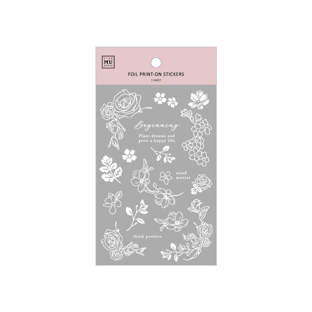 【箔色转印贴 | 银箔】S03.柔银花舞 | 金属转印 烫银质感 - 贴纸 - 其他材质 银色