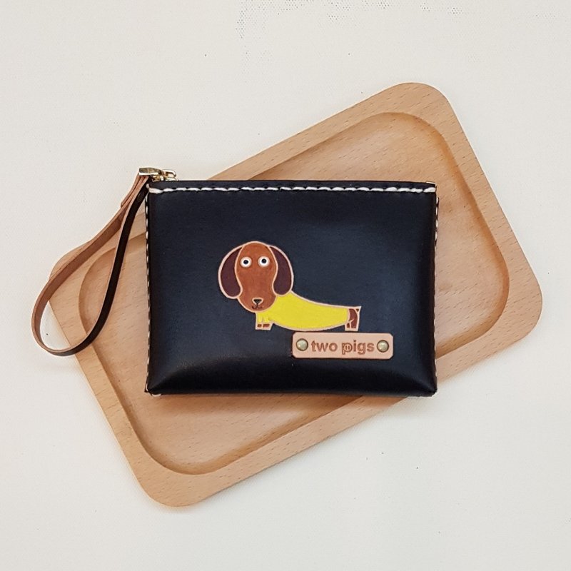 零钱包_纯牛皮_腊肠狗_可打英文名字 - 皮夹/钱包 - 真皮 黑色