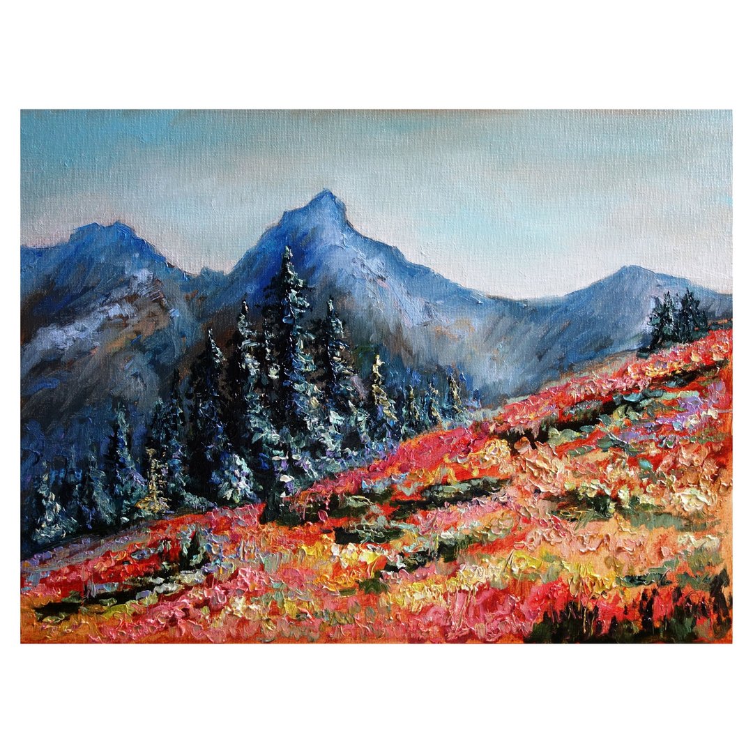 Great Smoky Mountains Painting Oil National Park Original Art Landscape Artwork - 海报/装饰画/版画 - 其他材质 多色