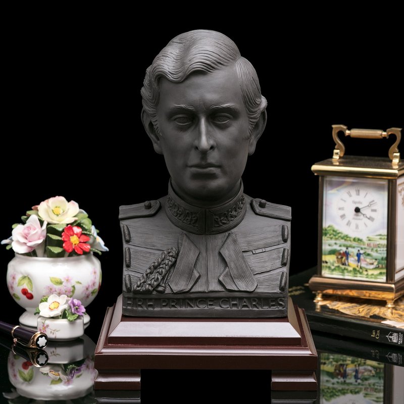 英国制Wedgwood 查尔斯王储1981年陶瓷玄武岩限量雕像雕塑 - 摆饰 - 瓷 