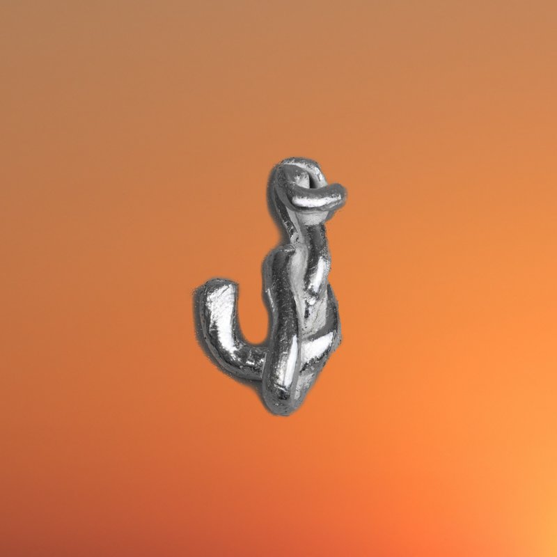 Knot Alphabet 项链或手腕吊坠，银99.99（仅吊坠）/ J/ - 其他 - 纯银 银色