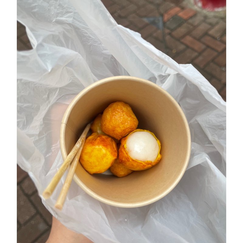 原创1:1仿真港式街头小食鱼肉烧卖咖喱鱼蛋磁石套装 - 冰箱贴/磁贴 - 粘土 黄色