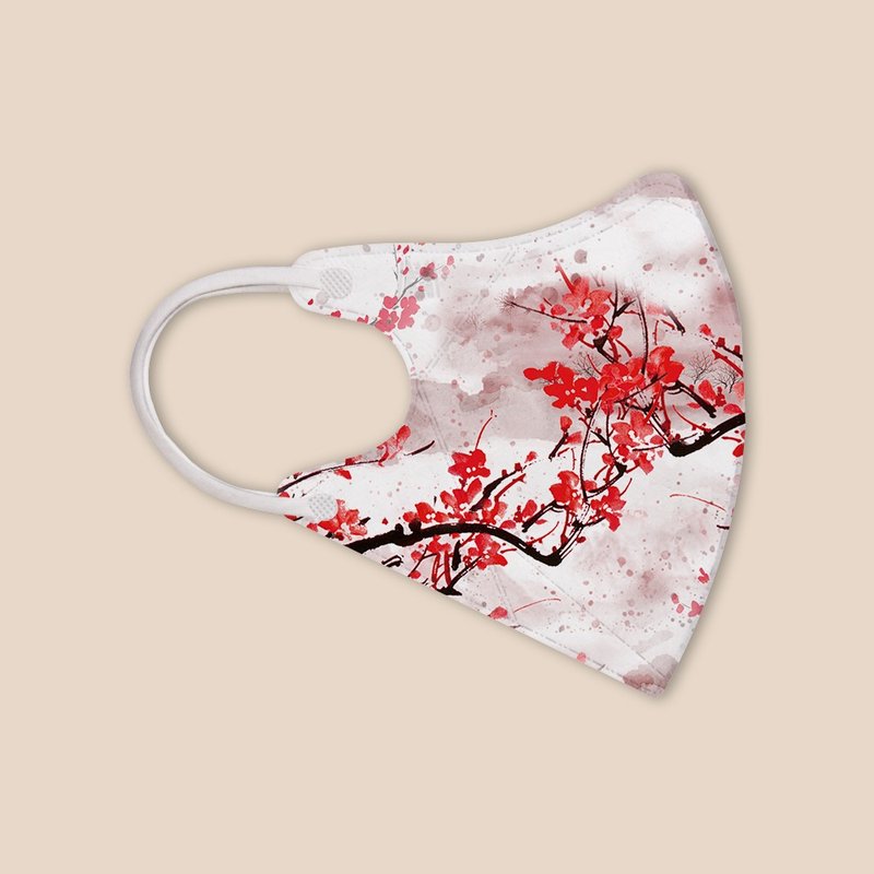 蓝鹰牌 N95立体型成人医用口罩 岁寒三友系列 绛墨红 10片x1盒 - 口罩 - 其他材质 红色