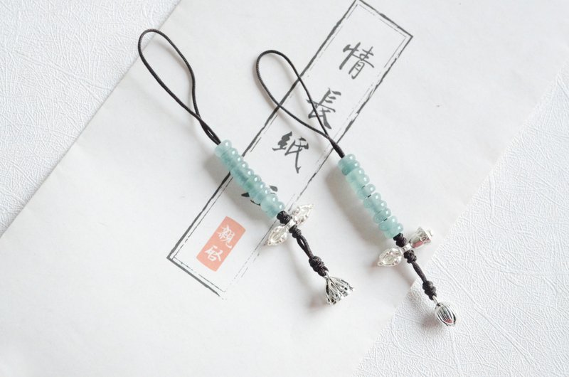 【冰荷】天然翡翠隔珠佛珠念珠计数器 - 吊饰 - 玉石 蓝色