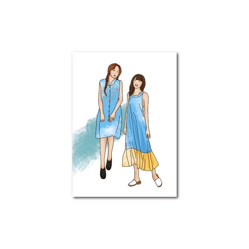 云朵女孩-晴天 / 明信片 - 卡片/明信片 - 纸 多色