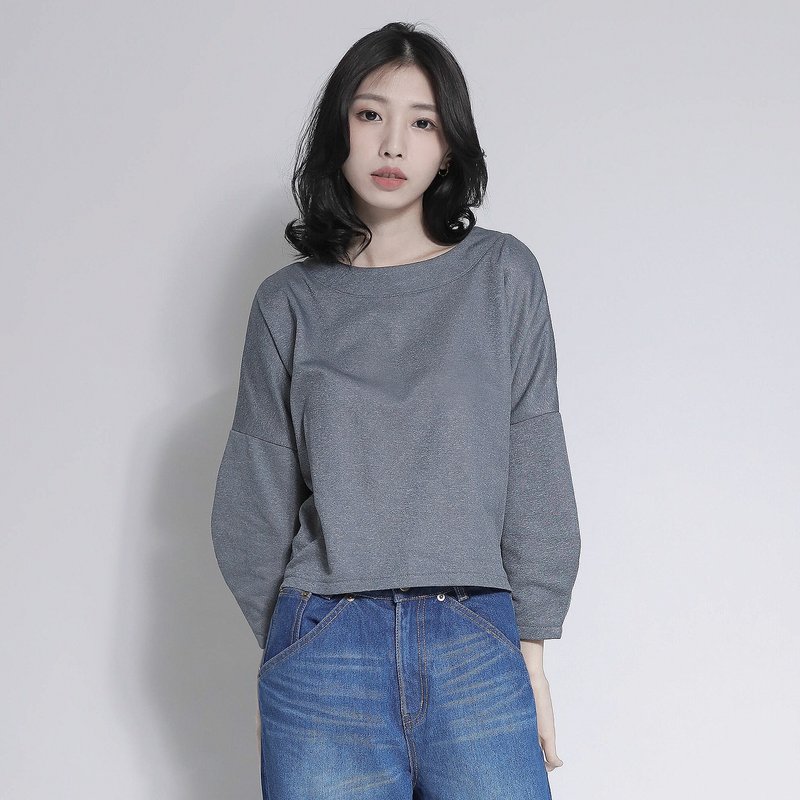 2017秋冬新品 / SU:MI said Metaphysics 形而上立体剪裁上衣_7AF001_灰 - 女装上衣 - 棉．麻 灰色