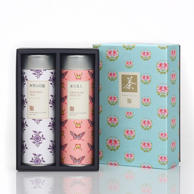 花采双高罐礼盒 阿里山乌龙茶+东方美人茶 三角立体茶包 - 茶 - 新鲜食材 
