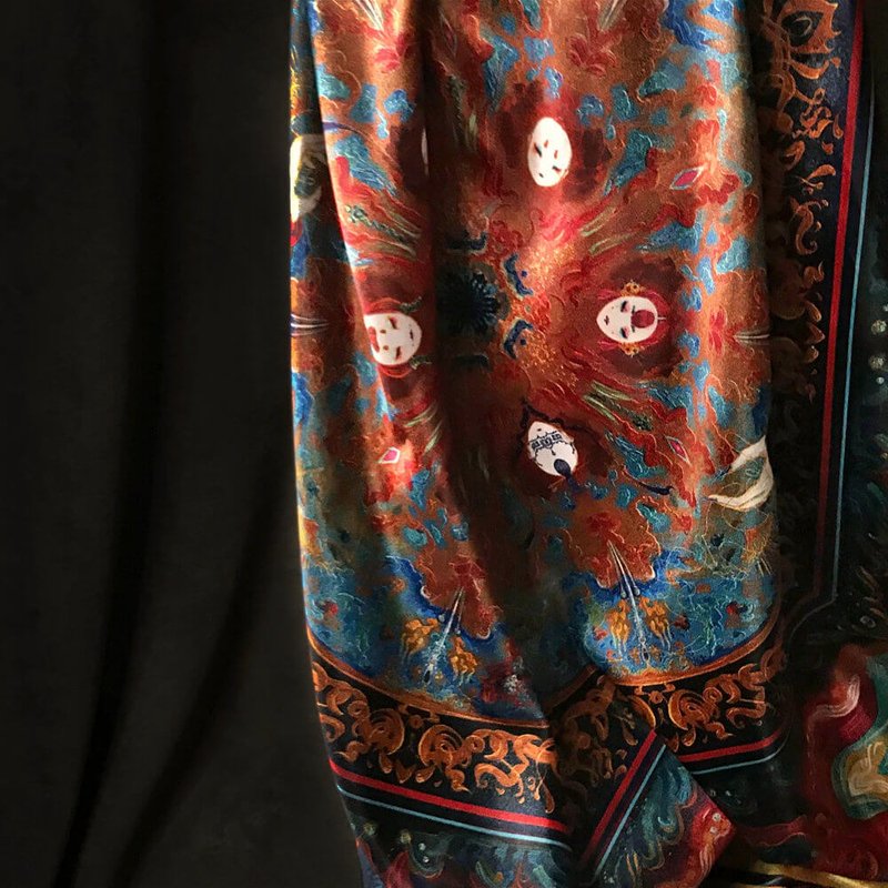 【绣魂】曼荼罗 亮缎布巾 - 丝巾 - 聚酯纤维 