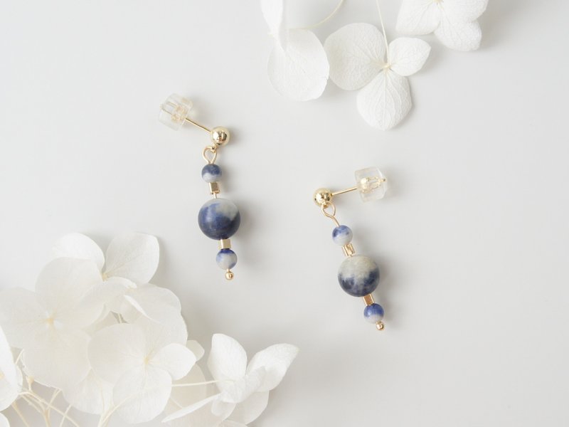 冥王 Sodalite 苏打石 耳环 - 耳环/耳夹 - 宝石 蓝色