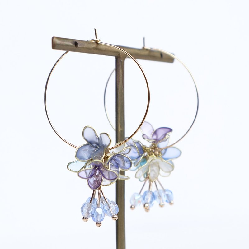 Hoop purple - 耳环/耳夹 - 其他材质 紫色