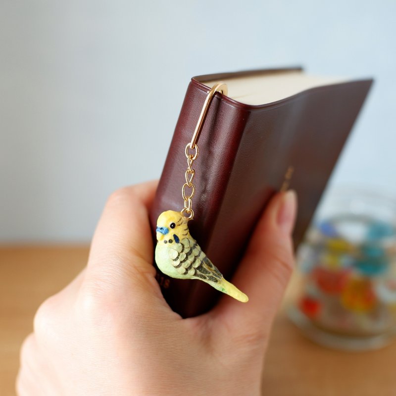 和纸小物 书签 虎皮鹦鹉 绿色系 鹦鹉 鸟类 宠物鸟 - 书签 - 其他材质 绿色