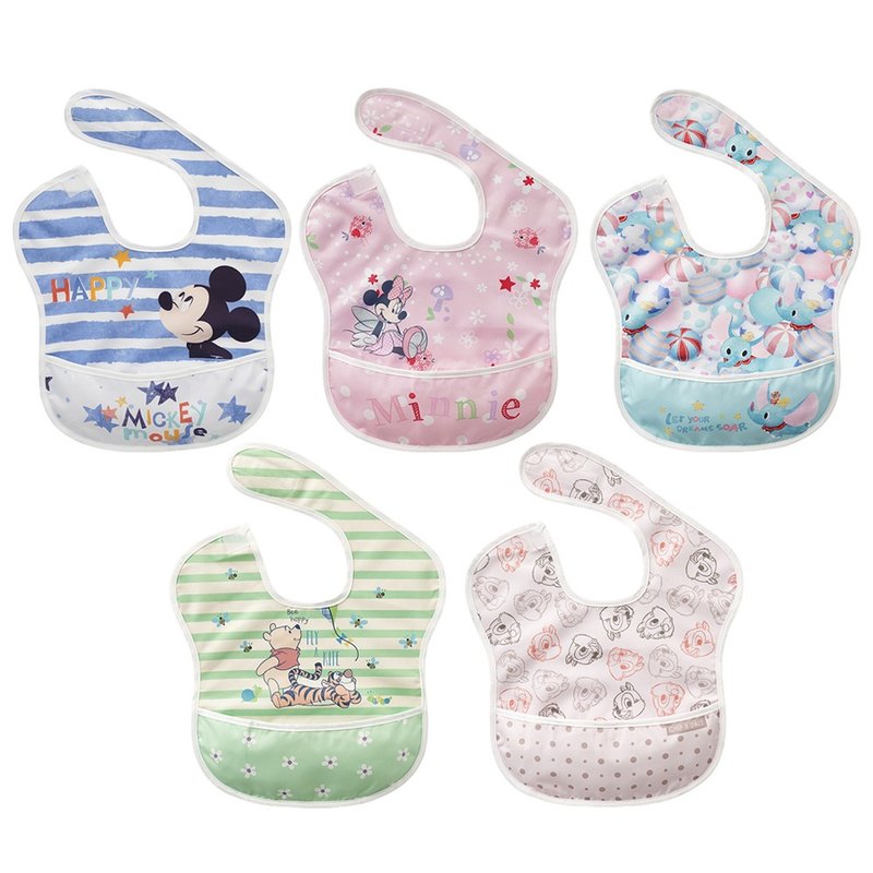 【Baby City娃娃城】迪士尼系列防水收纳围兜(多款任选) - 儿童餐具/餐盘 - 其他材质 多色