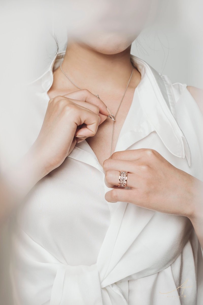 极简多戴法 纯银镀18K金项链 - 项链 - 纯银 银色