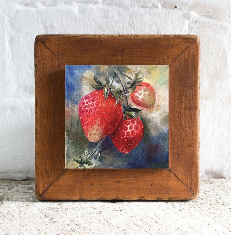 油画原创厨房静物水果画 - 海报/装饰画/版画 - 其他材质 红色