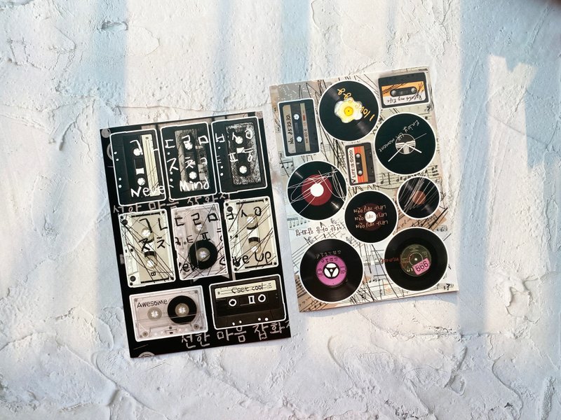 涂鸦纪录与黑胶唱片贴纸 105 x 148 mm - 贴纸 - 纸 多色