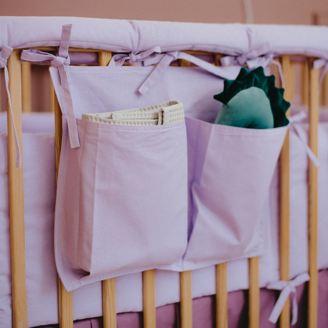 Lavander Color Baby Crib Pocket Organizer - 寝具 - 棉 紫色