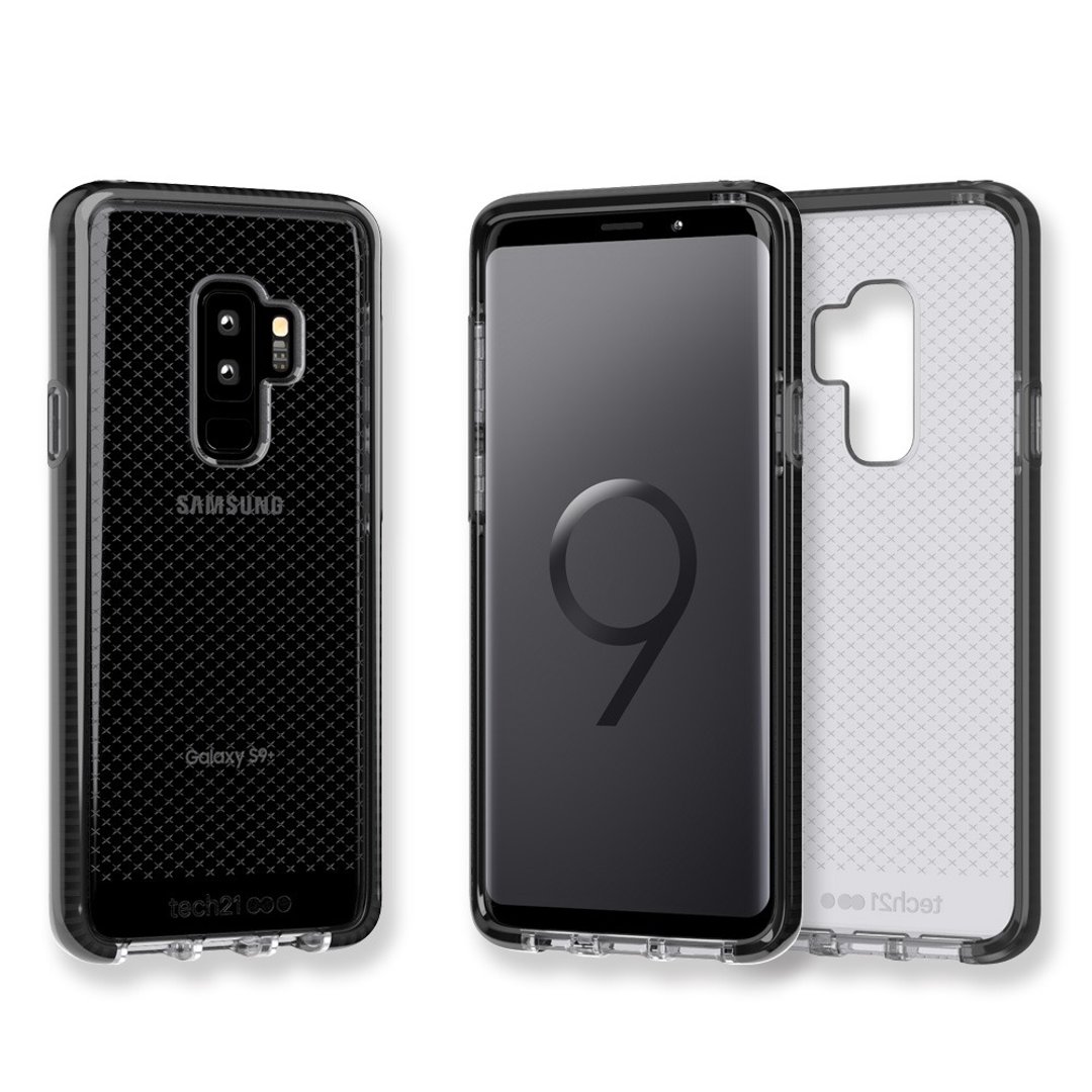 Tech21 英国超冲击 Evo Check Samsung S9+ 防撞软质格纹保护壳 - 透黑 (5055517390880) - 手机壳/手机套 - 硅胶 黑色