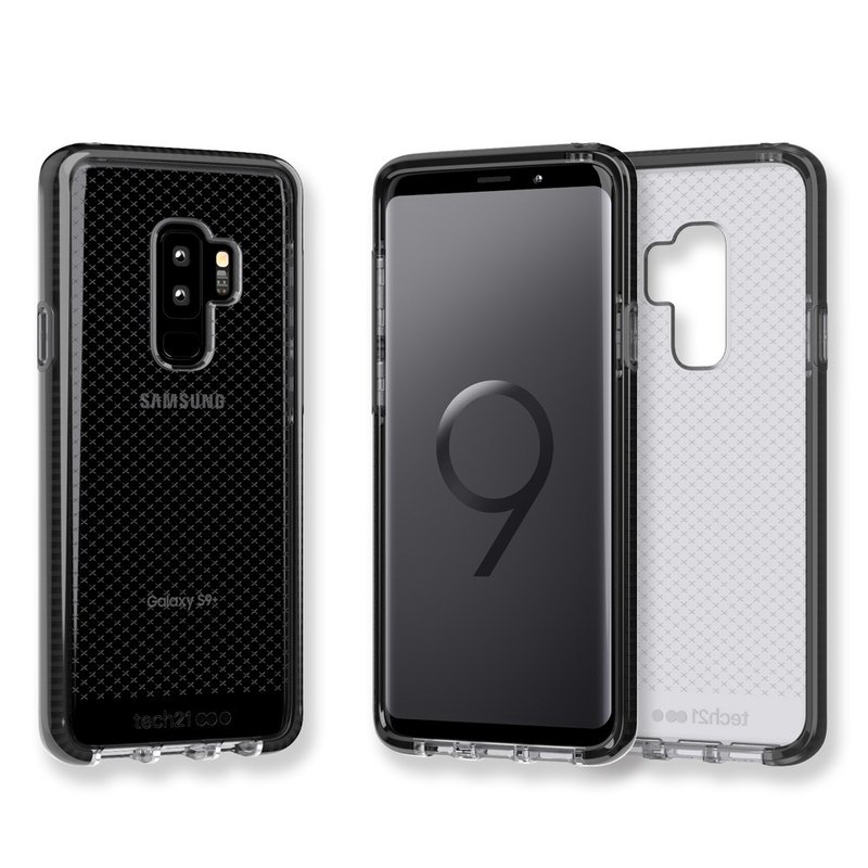 Tech21 英国超冲击 Evo Check Samsung S9+ 防撞软质格纹保护壳 - 透黑 (5055517390880) - 手机壳/手机套 - 硅胶 黑色