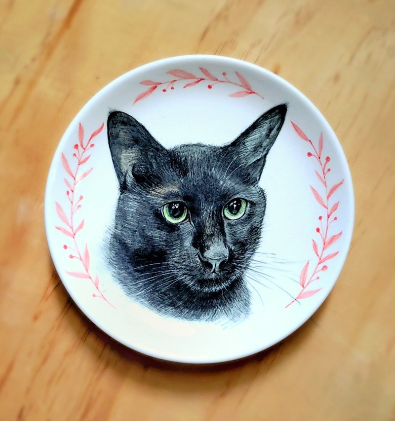 【定制化礼物】InjoyPet 宠物定制-手绘陶瓷盘 6寸圆盘(手绘彩边) - 盘子/餐盘/盘架 - 瓷 