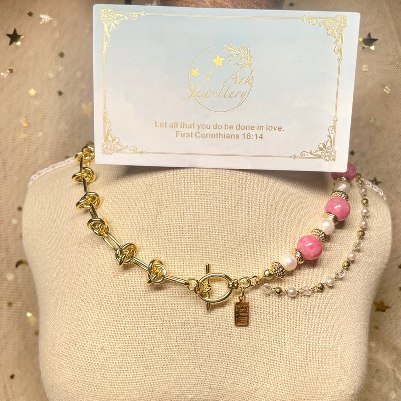 蔷薇辉淡水珍珠项链 - 项链 - 水晶 多色