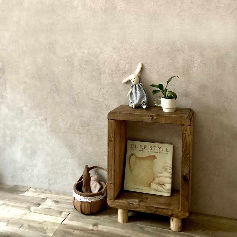 长凳木制展示架凳子圆形可爱沙发桌花盆架书架垂直棕 - 书架/书挡 - 木头 咖啡色