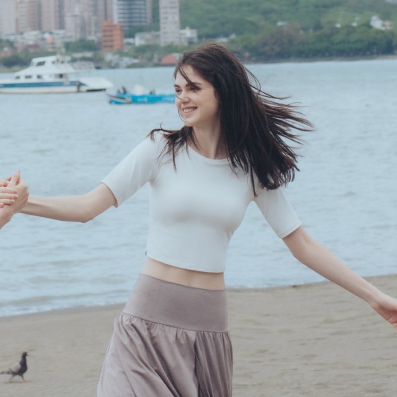 【MACACA】漫舞包覆BRA TOP - AIG2773 白 - 男装运动衣 - 尼龙 白色