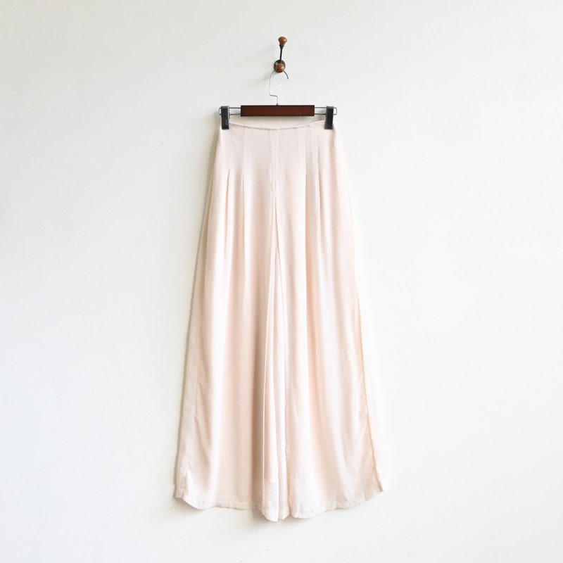 【蛋植物古着】云纱高腰阔腿古着宽裤裙 - 女装长裤 - 其他人造纤维 