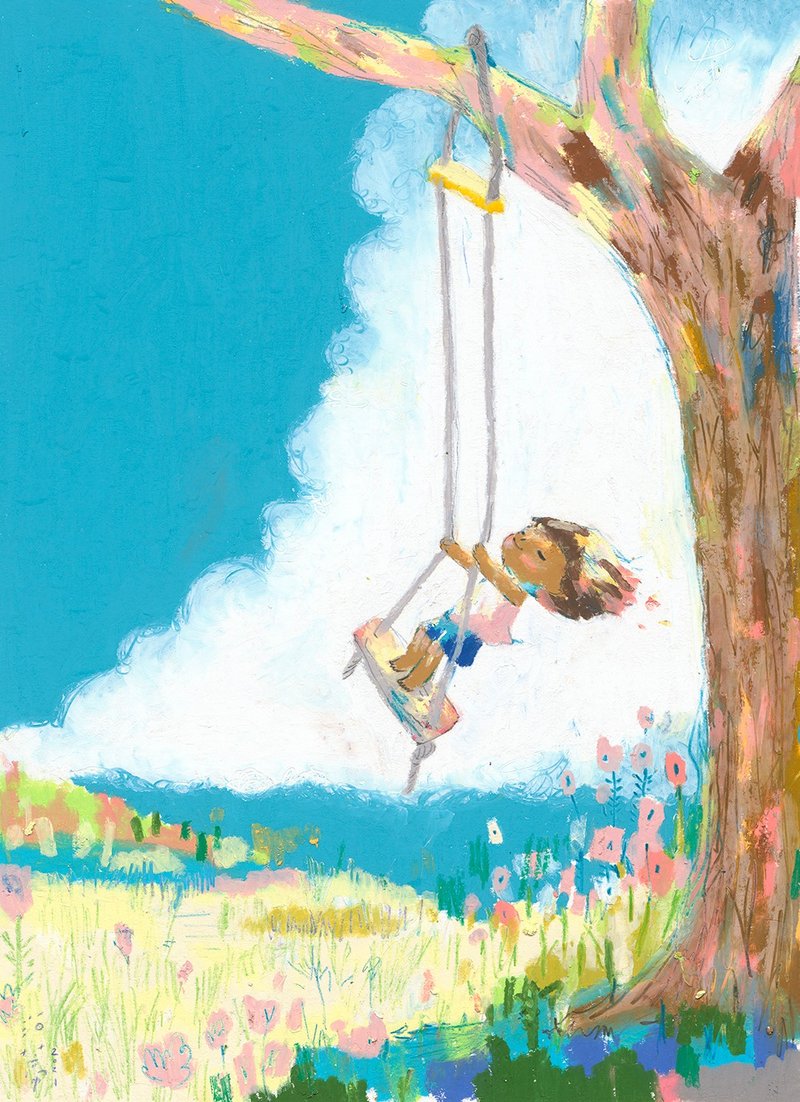 限量复制画。孩子。风之精灵 - 海报/装饰画/版画 - 纸 