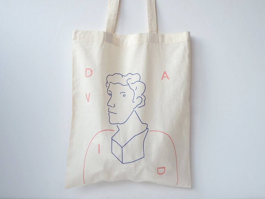 david bag - 手提包/手提袋 - 棉 白色