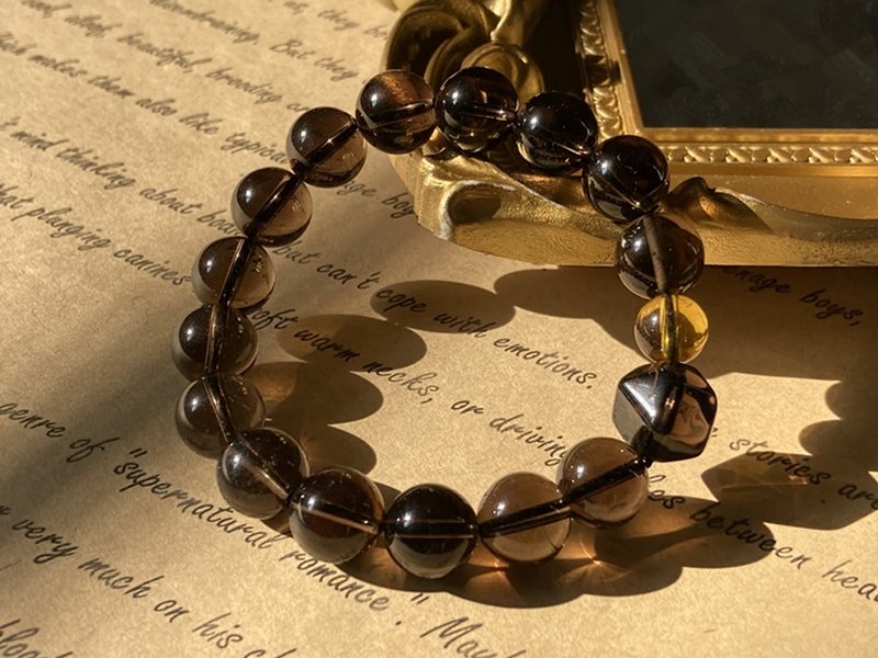 【费尔斯特宫的午后咖啡。手链】茶晶、烟水晶、茶黄晶|招财| - 手链/手环 - 其他材质 咖啡色