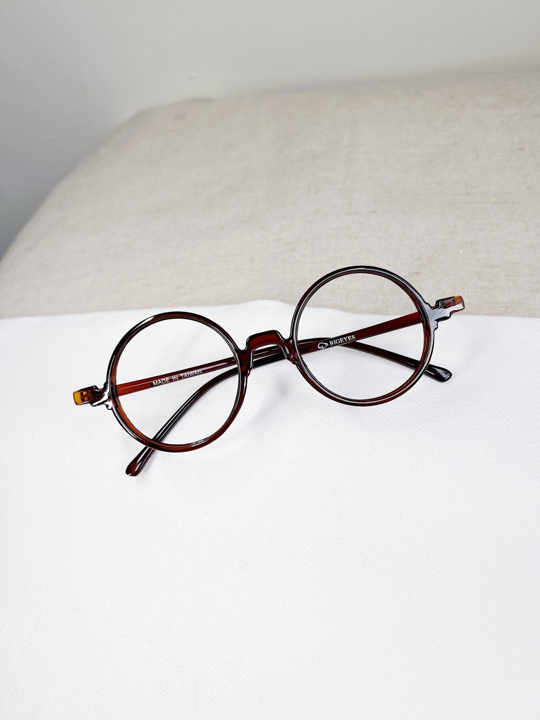 透明果冻感极轻量正圆胶框 镜框 眼镜 古董额縁 めがね /glasses - 眼镜/眼镜框 - 塑料 咖啡色