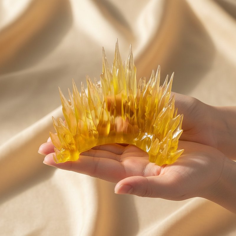 能量 Aura Spark x 透明树脂艺术雕塑 x 桌上摆饰 - 摆饰 - 树脂 黄色