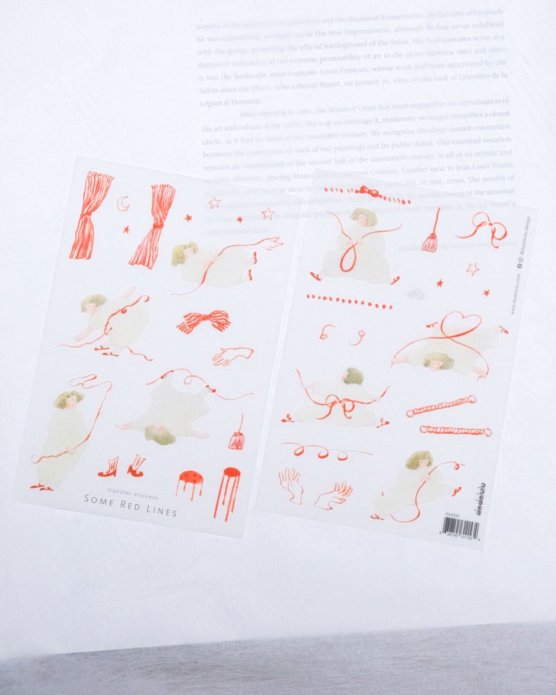 一些红线 转印贴纸 - 贴纸 - 纸 