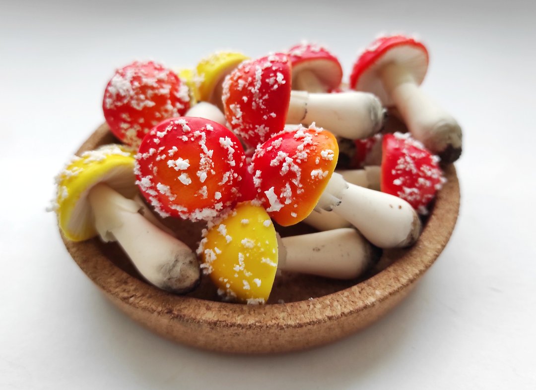Tiny mushrooms - fairy garden kit - terrarium kit - red fly agaric - miniature - 摆饰 - 粘土 红色