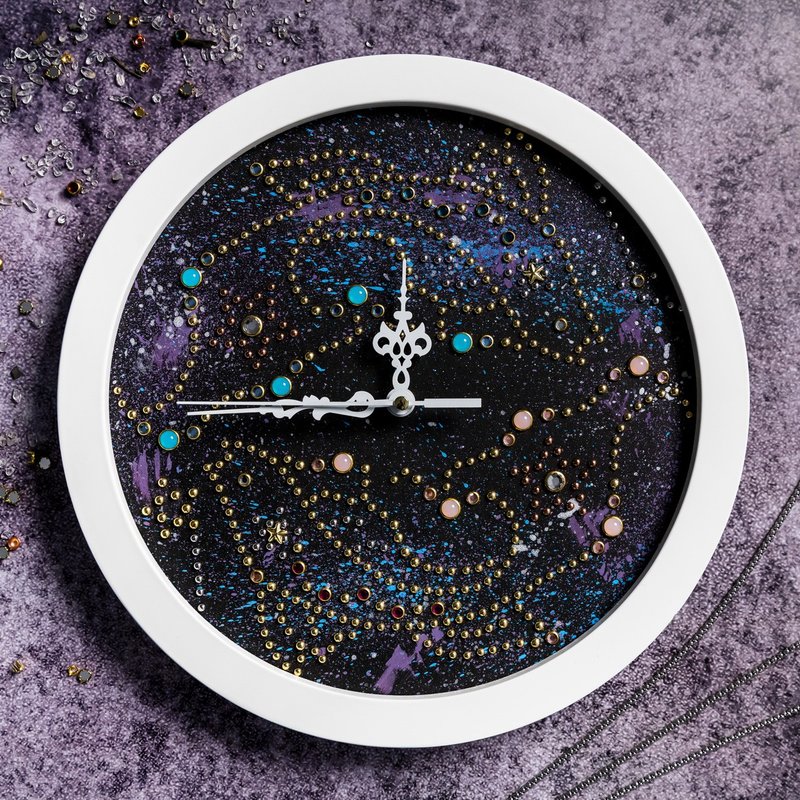 星座礼物 | 双鱼座挂钟 设计款 纯手作 - 墙贴/壁贴 - 其他材质 黑色