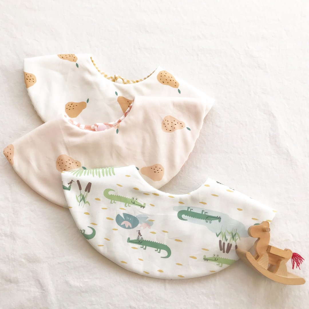 Goody Bag - lune bibs 3 pieces set - 围嘴/口水巾 - 棉 白色