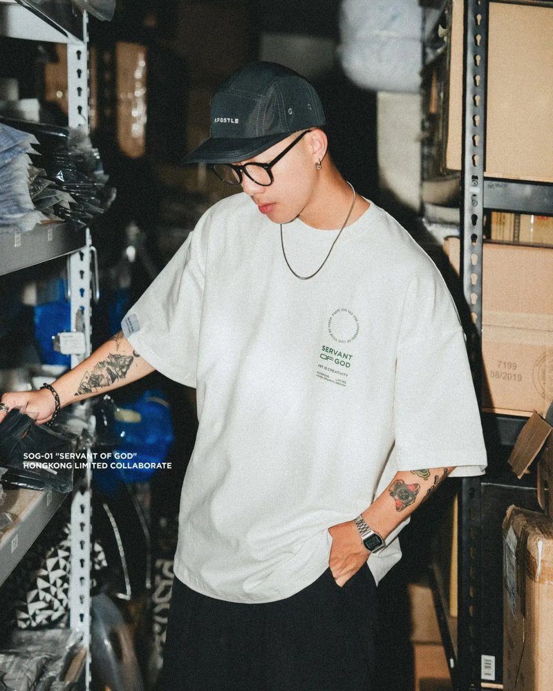 SOG-01 Artaleworks x apostle SERVANT OF GOD - 中性连帽卫衣/T 恤 - 棉．麻 白色