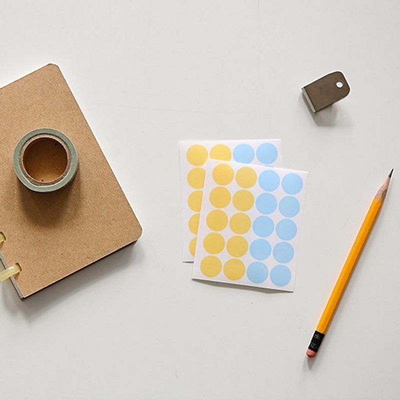 手帐贴纸-TC装饰标签贴V3(4入)-圆形03,E2D46923 - 贴纸 - 塑料 黄色