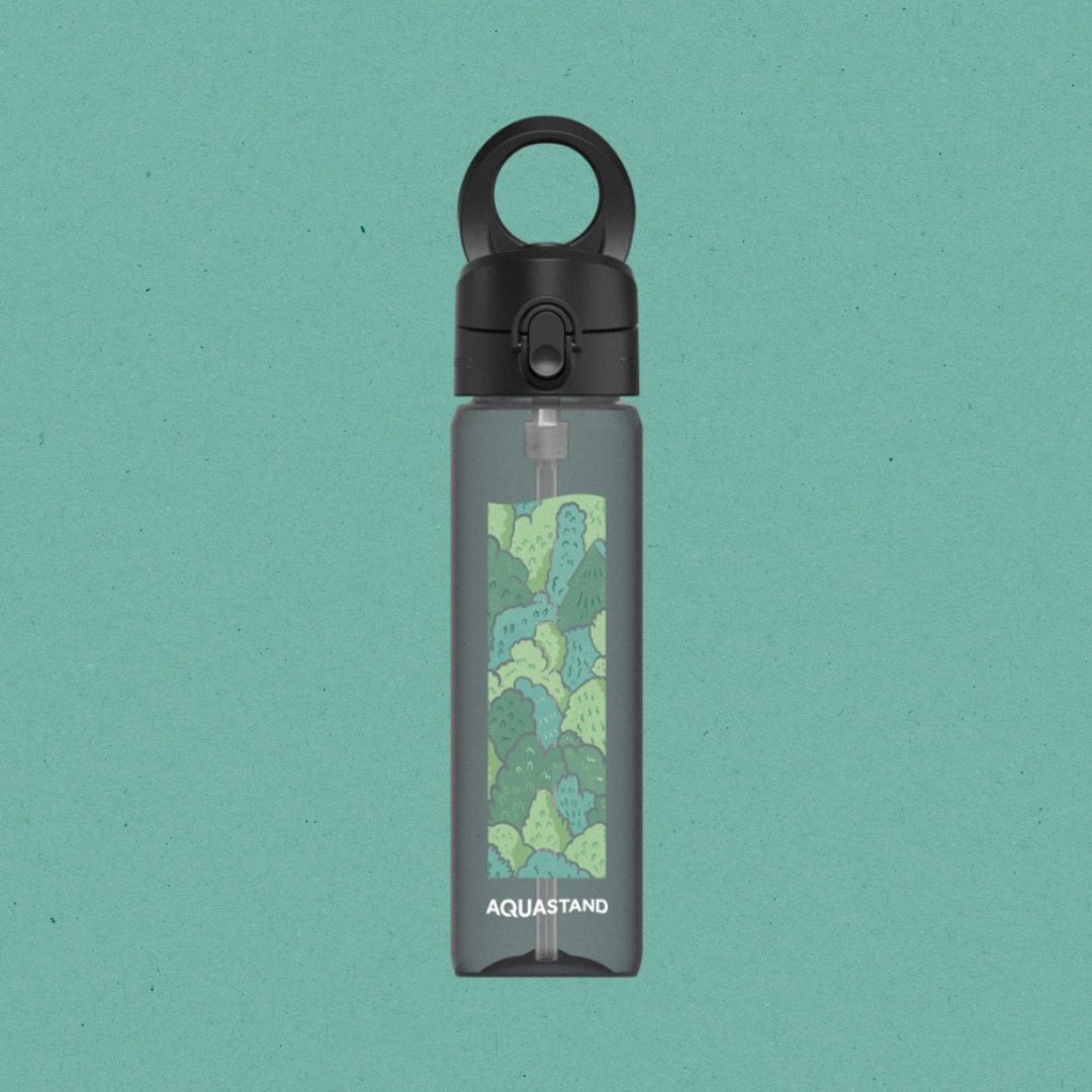 AquaStand磁吸水壶-Tritan800ml(附吸管)|独家设计/森山时光(黑) - 水瓶/水壶 - 塑料 黑色
