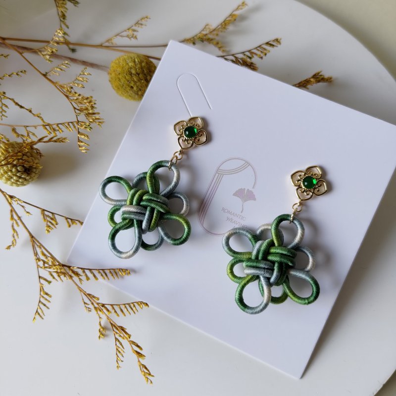绕线编织结艺耳环 / 如意结 - 耳环/耳夹 - 其他人造纤维 