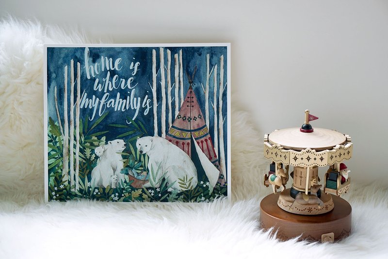 Family is Home 12x10.5 Watercolour Art Print - 海报/装饰画/版画 - 纸 